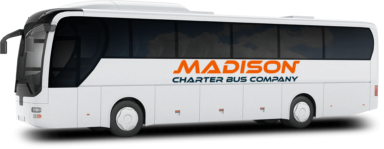 a plain white charter bus with a 